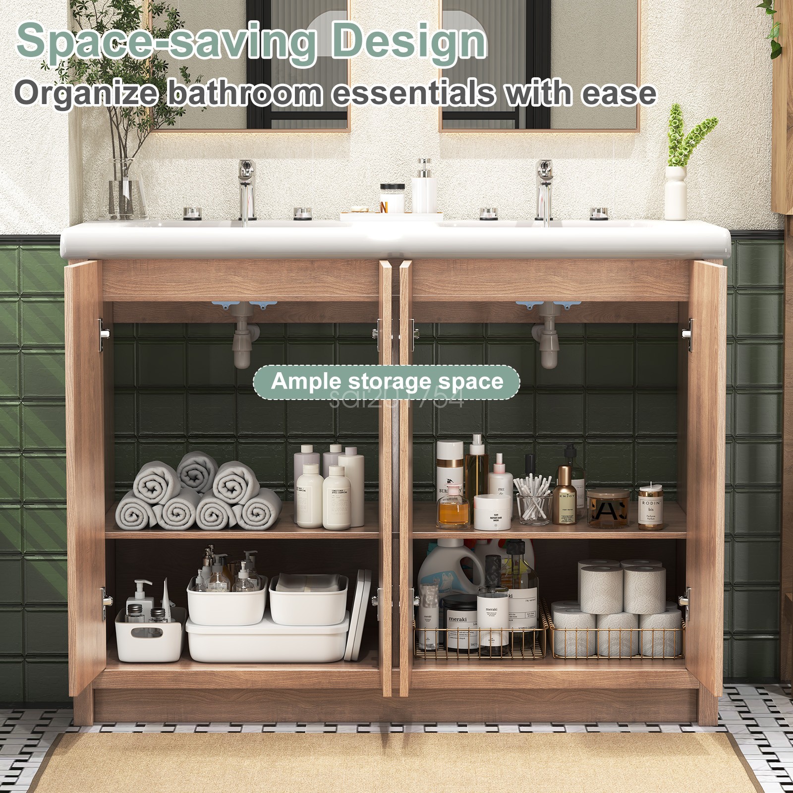 47.3″ Bathroom Vanity with Sink Floor Stand Storage Cabinet Set