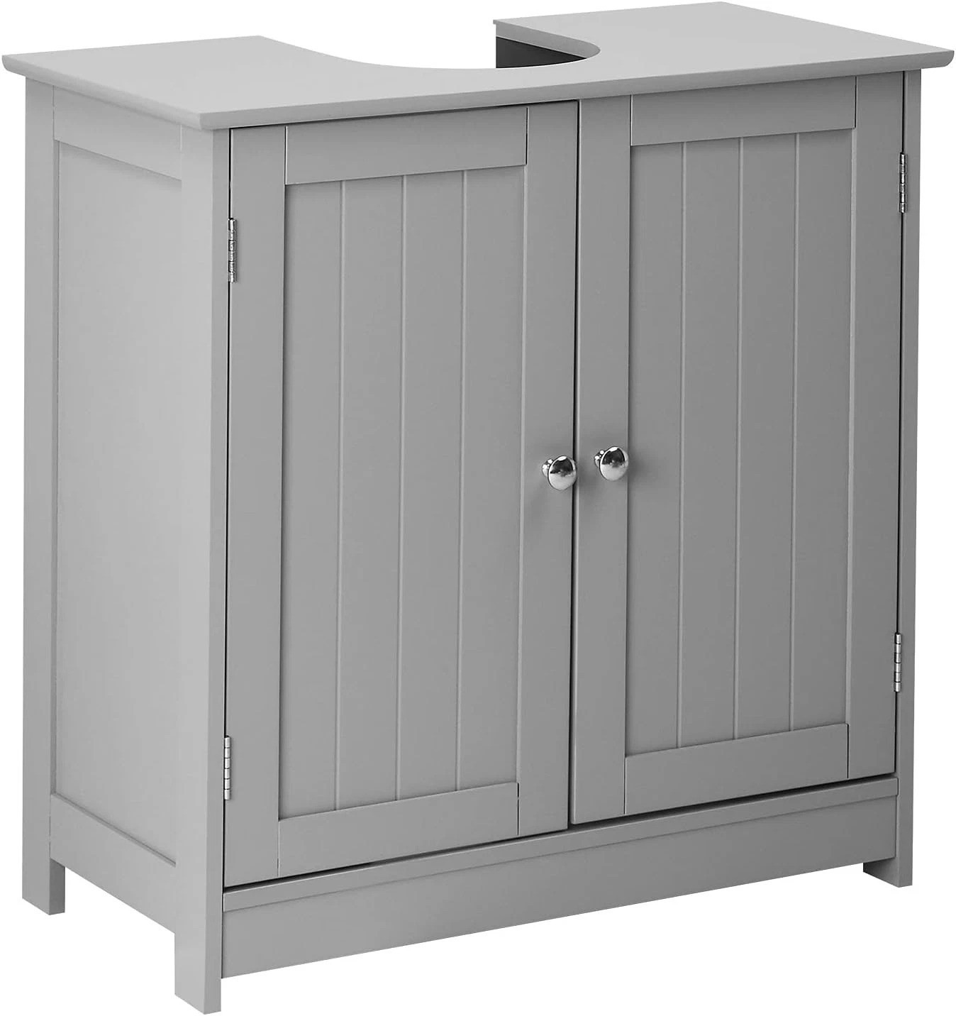 Durable Freestanding Under Sink Cabinet with Adjustable Shelf – Grey Finish