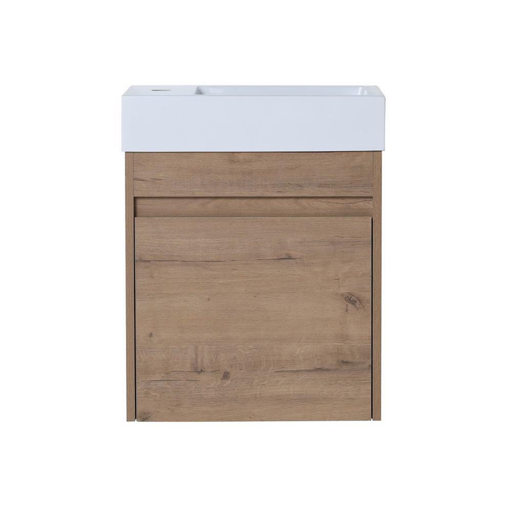 Bathroom Vanity With Single Sink Soft Close Doors 18 Inch For Small Bathroom
