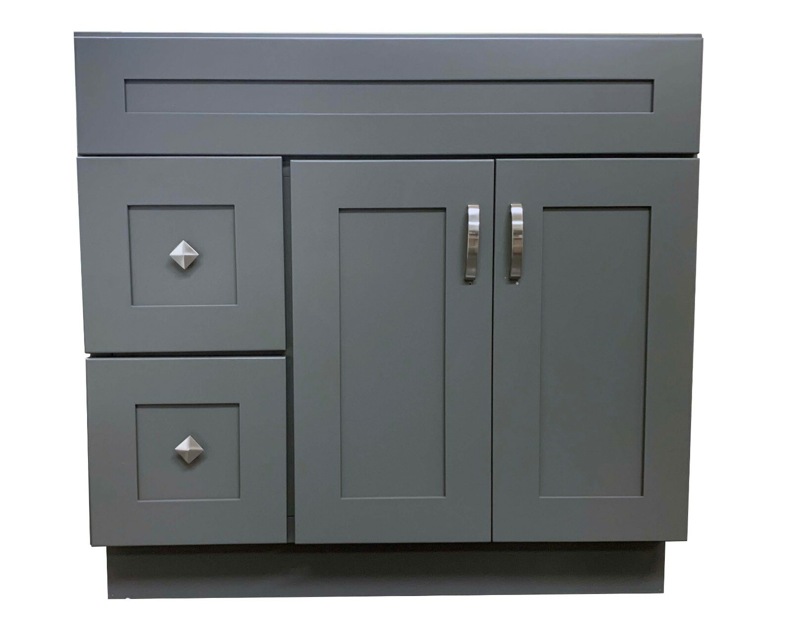 36″ Grey Shaker Single-Sink Bathroom Vanity Base Cabinet 36″ Wide x 21″ Deep