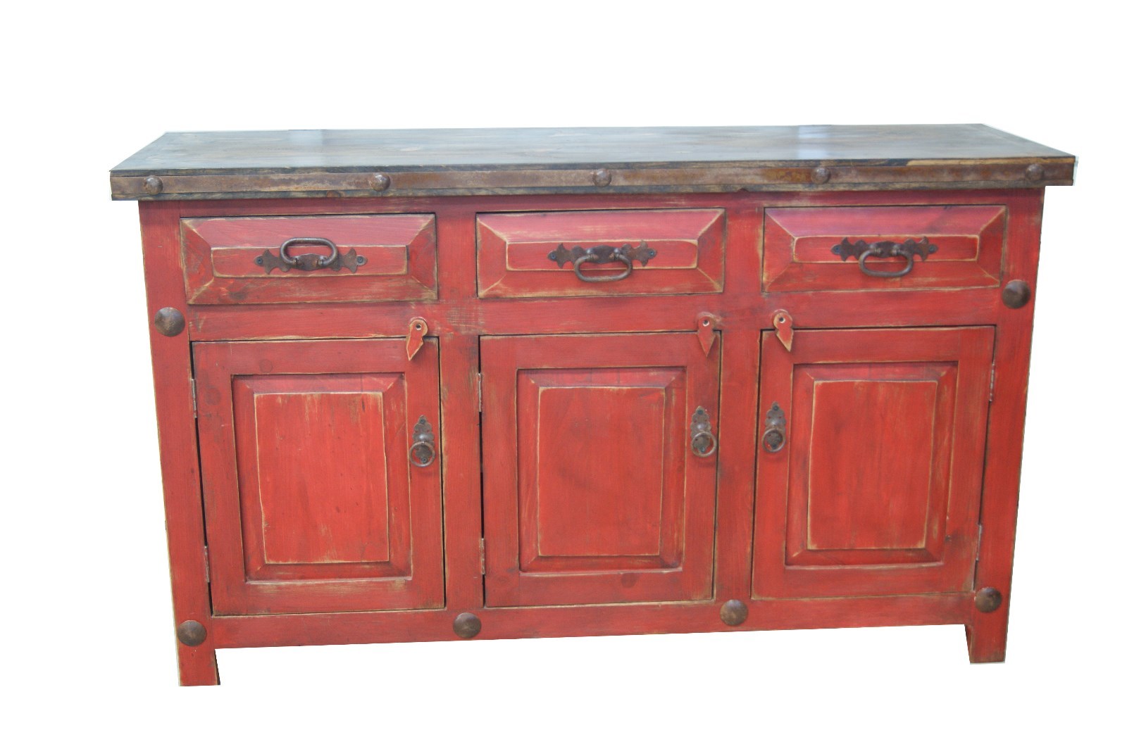 Rustic Weathered Red Bathroom Vanity Buffett furniture
