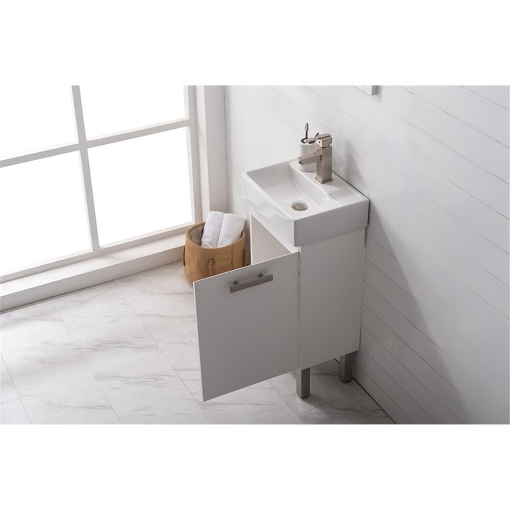 Design Element Stella 16.5″ Wood Single Sink Vanity in White
