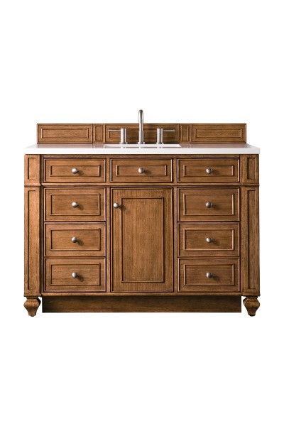 48″ James Martin Bristol 157-V48-SBR-3WZ Vanity Cabinet White Zeus Top