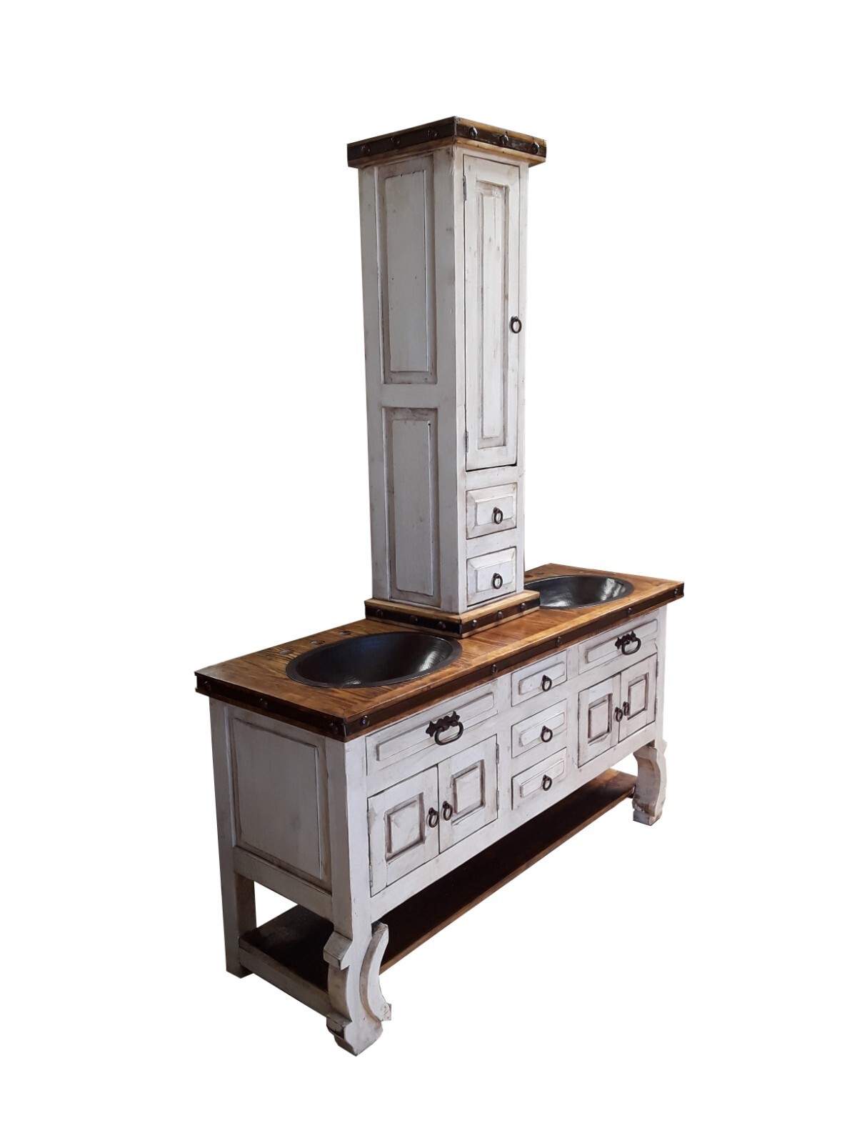 Don Pio Rustic White Washed Bathroom Vanity