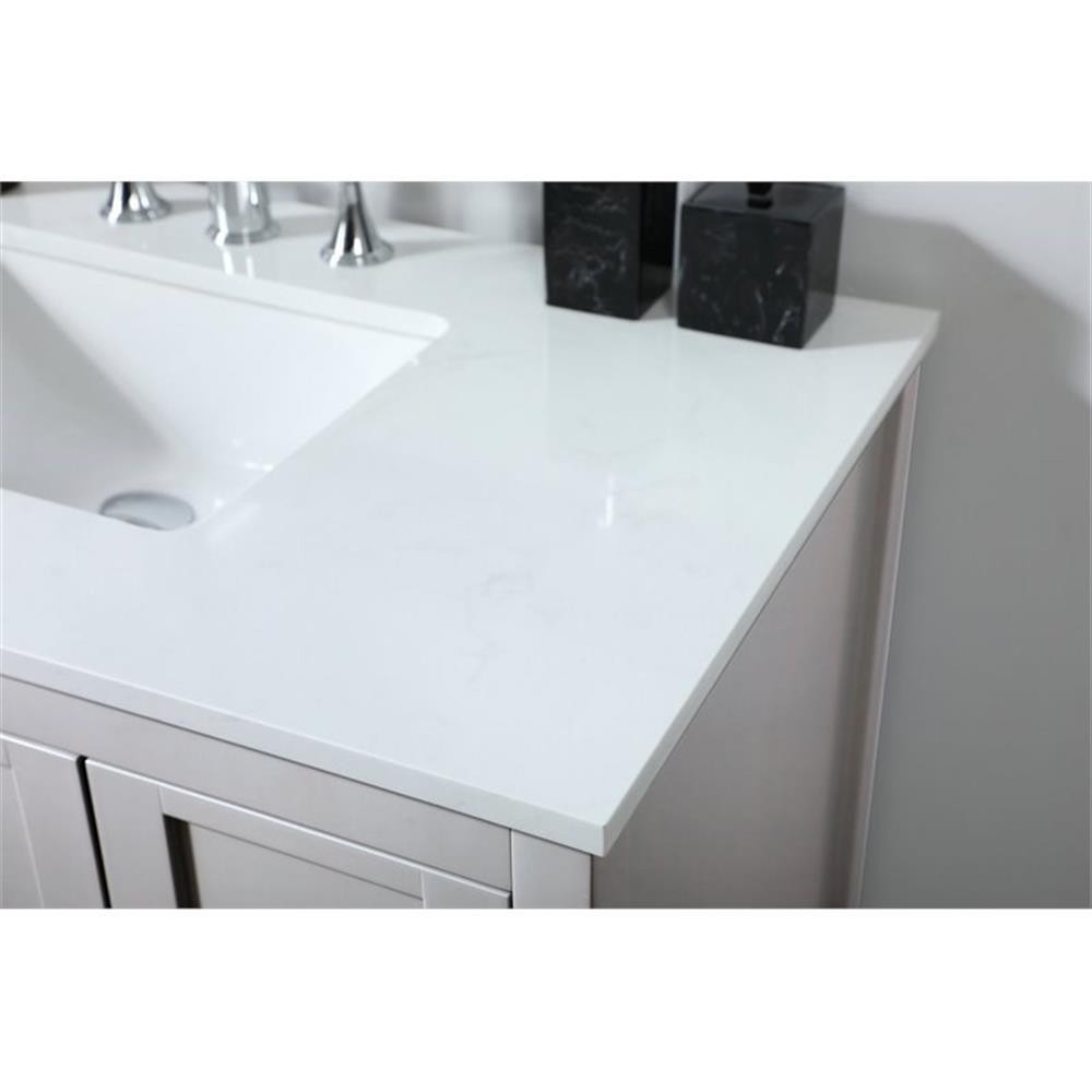 Elegant Decor Theo 32″ Zinc Alloy MDF Single Bathroom Vanity in Gray