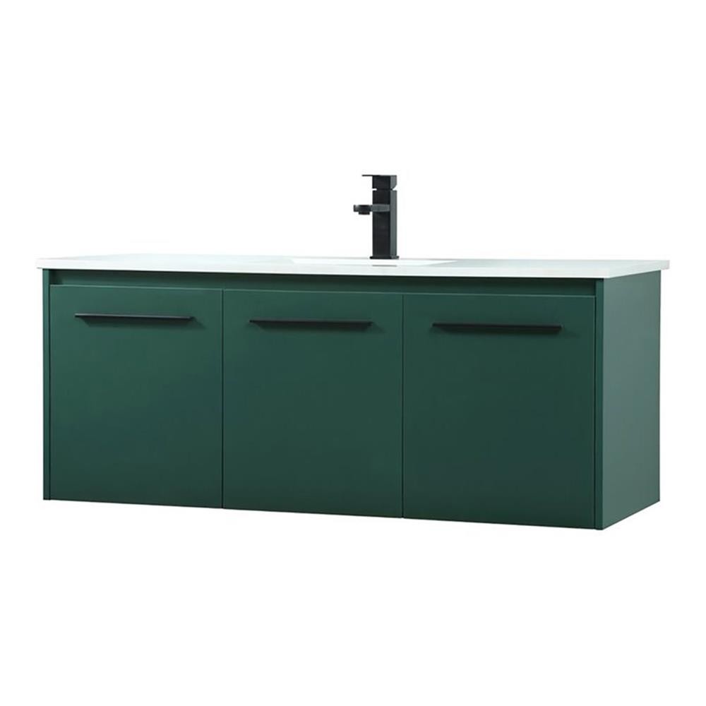 Elegant Decor Penn 48″ Aluminum Alloy MDF Single Bathroom Vanity in Green