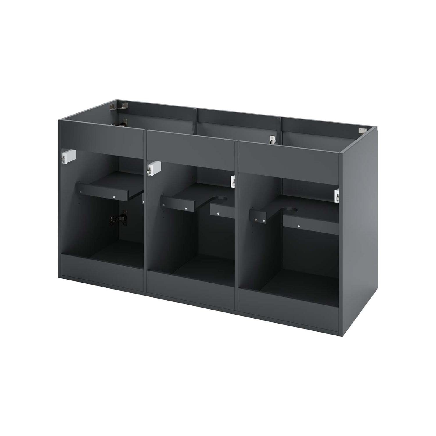 Modway Vitality 47″ Particleboard Melamine Wall-Mount Bathroom Vanity in Gray