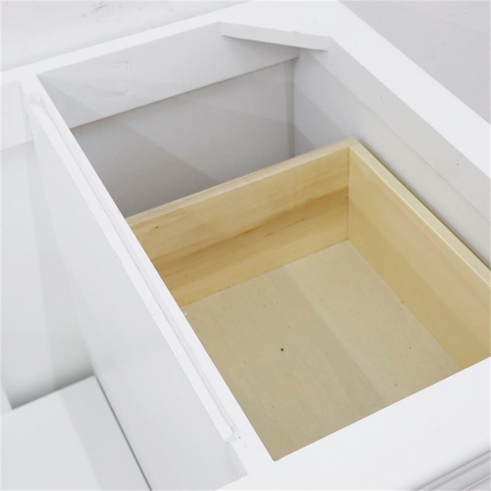 36 in. Single Wooden Vanity White Finish Left Door Cabinet Only