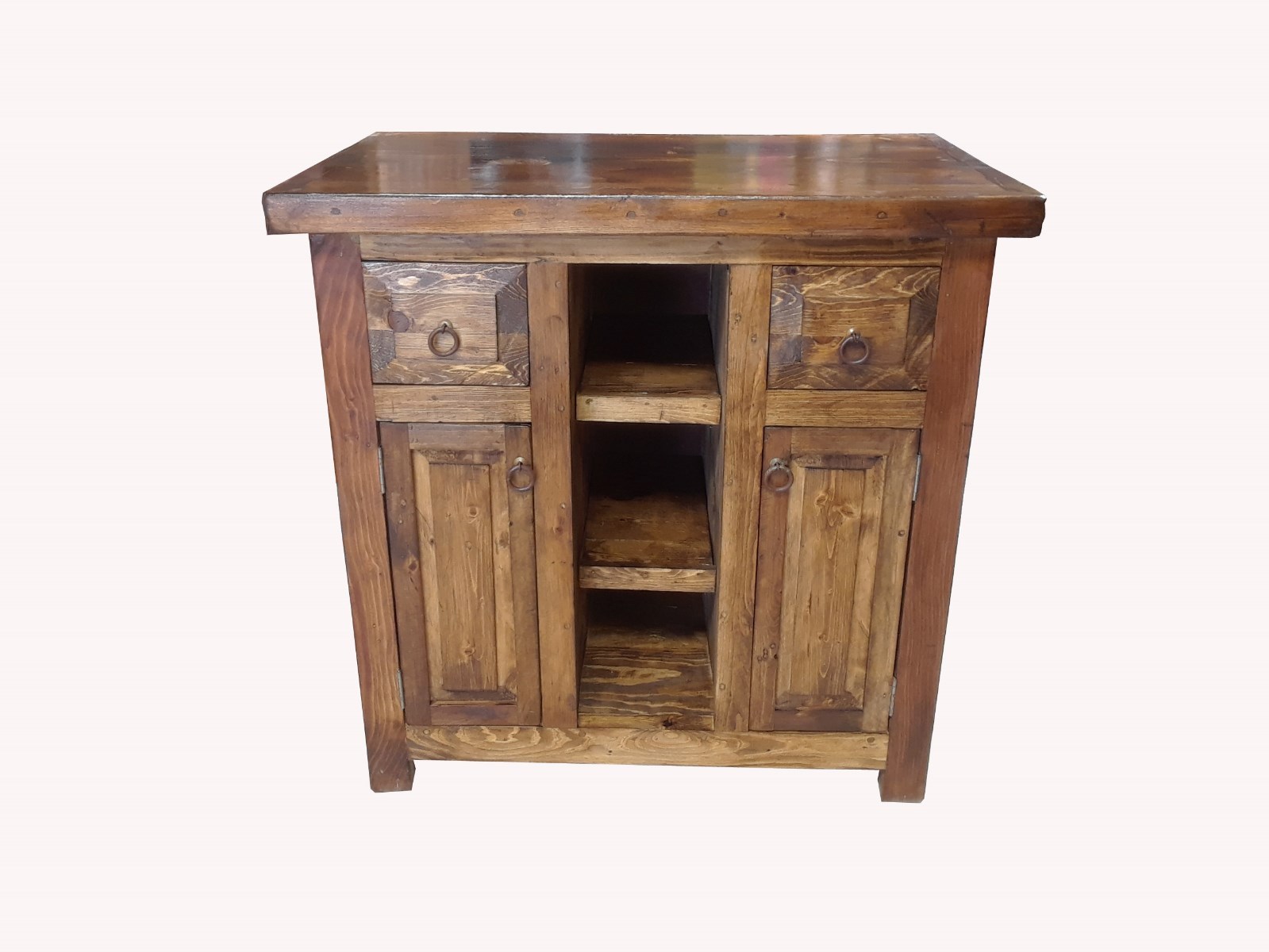 Rustic Reclaimed Wood Bathroom Vanity Middle Shelves/ furniture