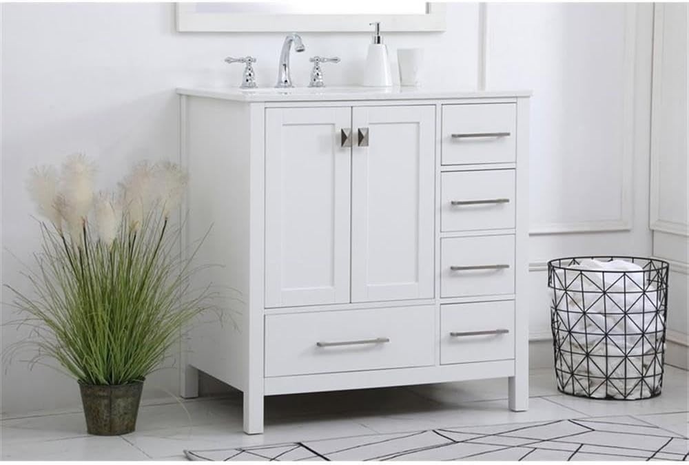 Elegant Lighting VF18832WH 32 inch Single Bathroom Vanity in White