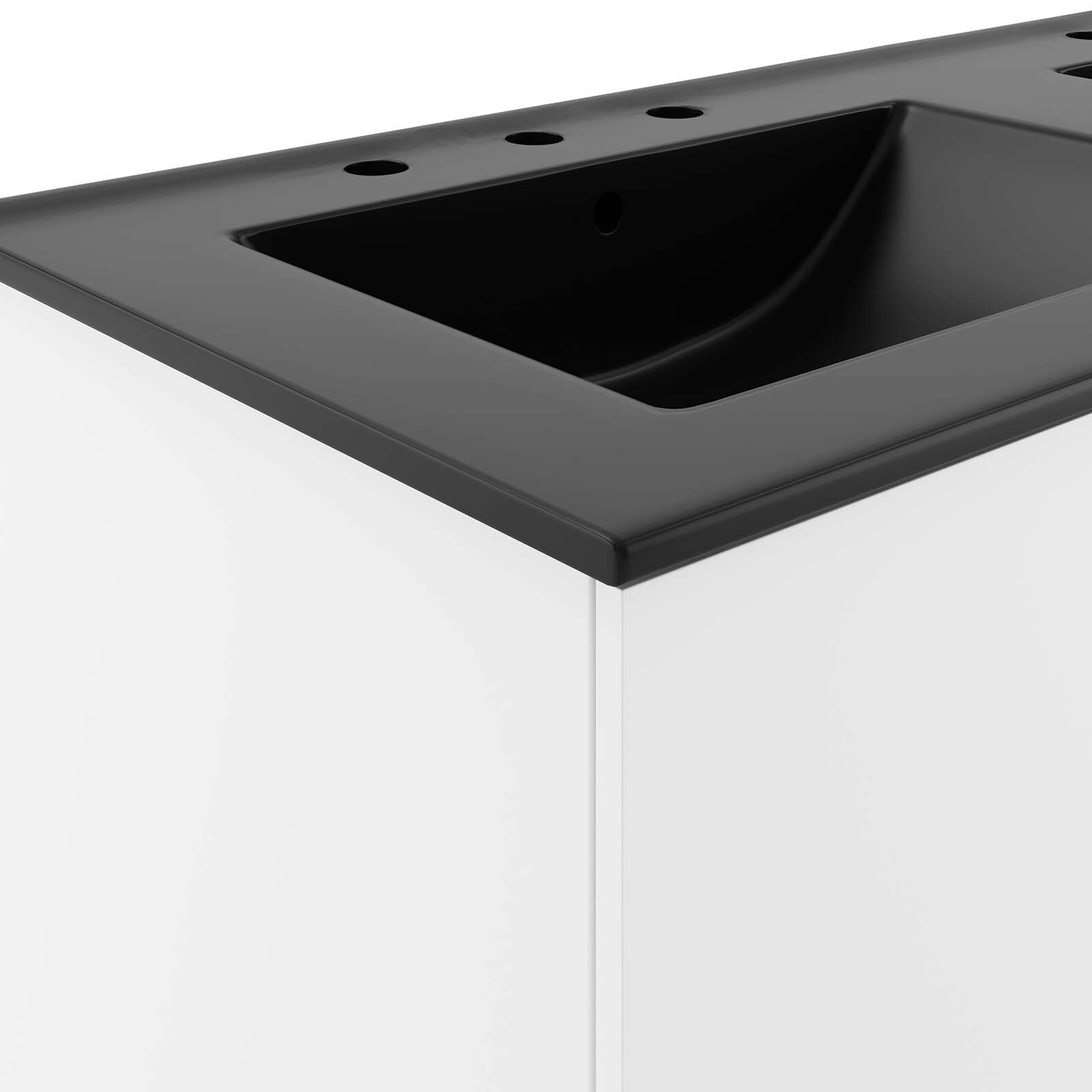 Modway Vitality 48″ Double Sink Bathroom Vanity in White Black