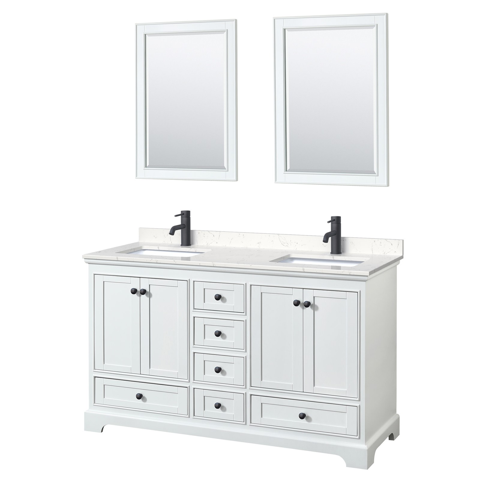 Wyndham Collection WCS202060D-VCA-M24 Deborah 60″ – White / Carrara Cultured