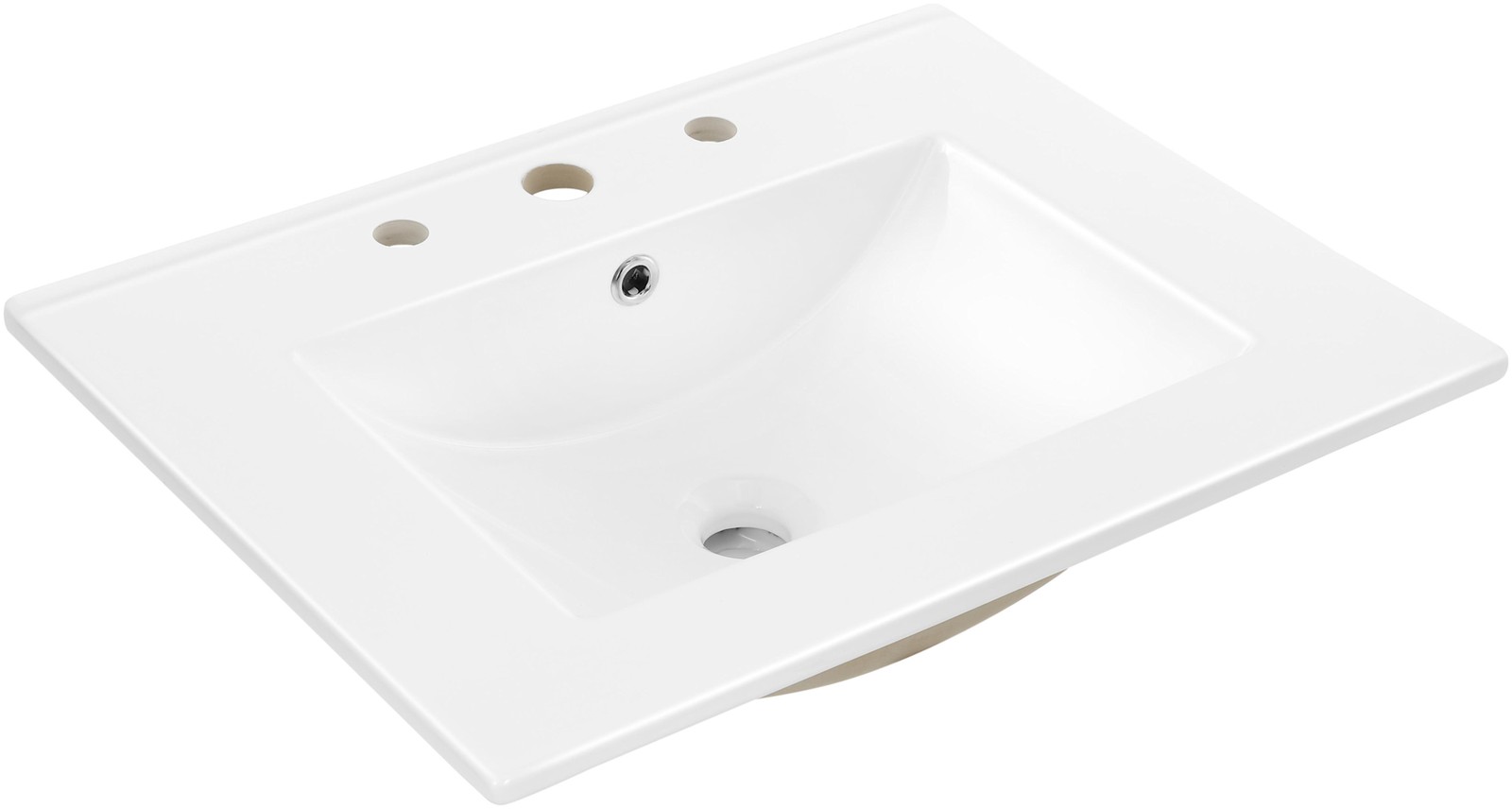 JONATHAN Y Lighting SNK1001 Ancillary 24″ Ceramic Vanity Top – White