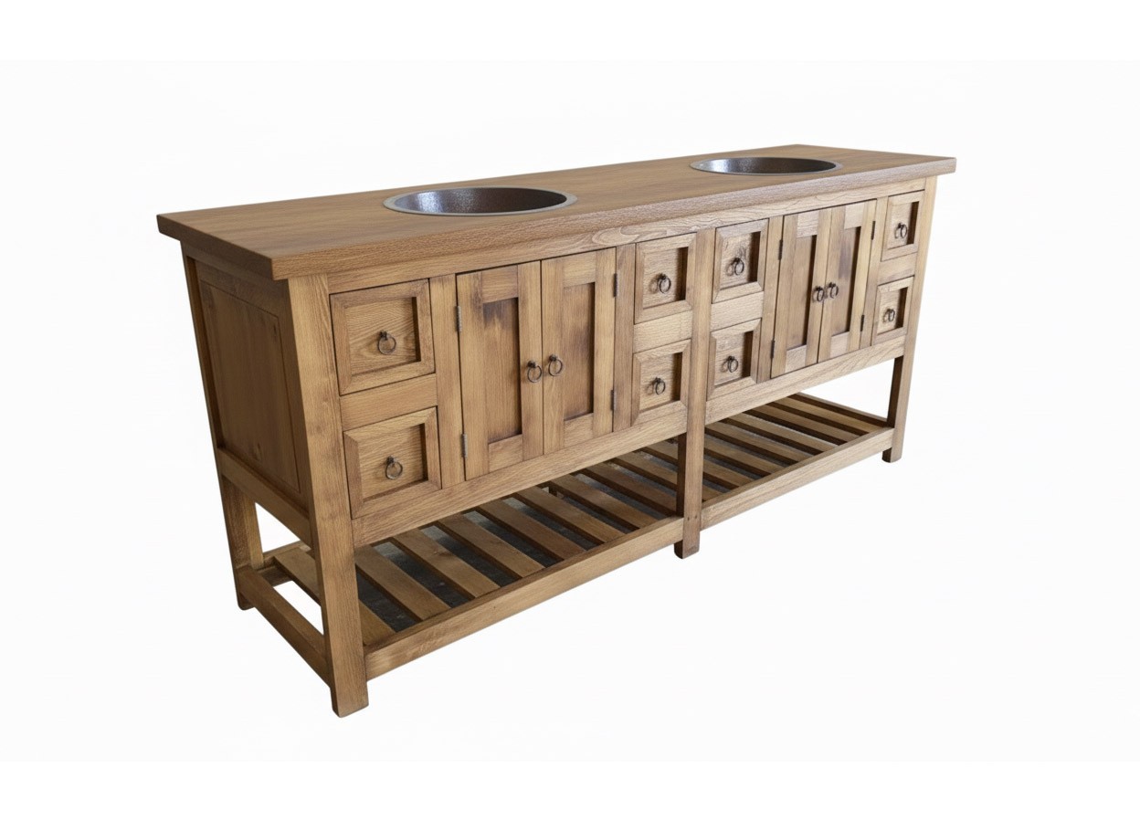 Belmont Rustic Double Sink Bathroom Vanity