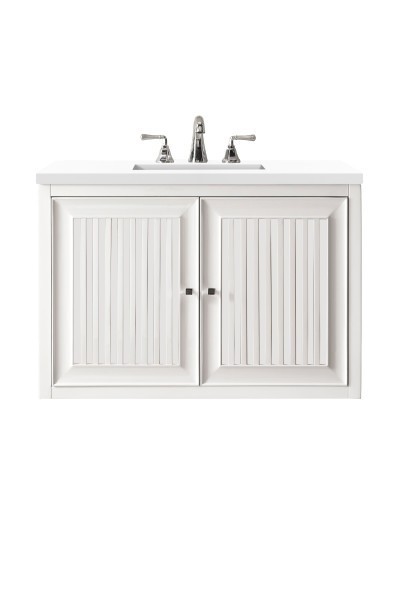 30″ James Martin Athens E645-V30-GW-3WZ Vanity Cabinet White Zeus Silestone Top