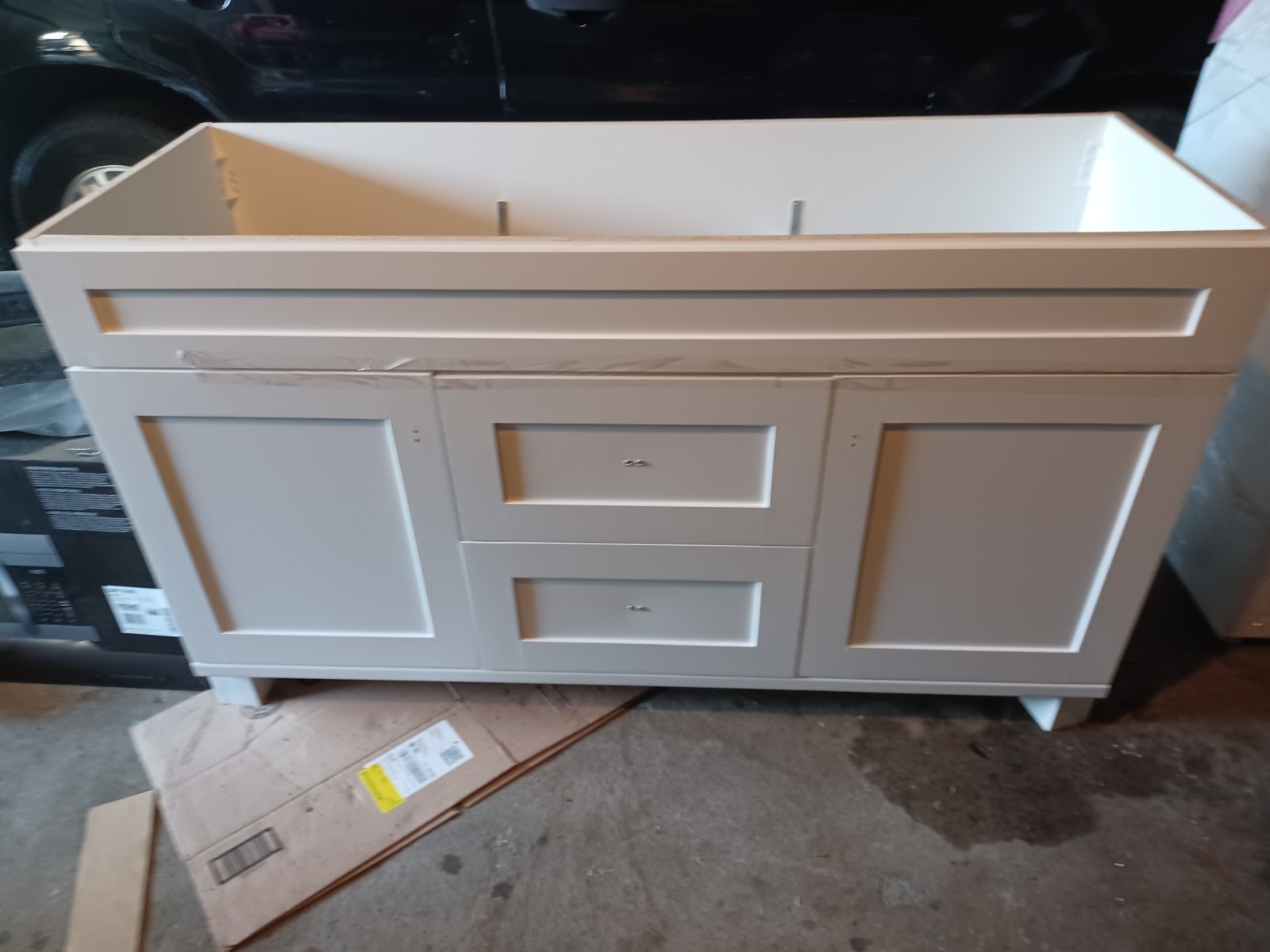 60 inch double sink white bathroom cabinet