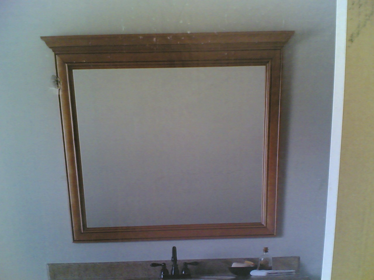 NIB: Classy Bathroom Vanity or Hallway MIRROR (Golden Finish, 42×34)