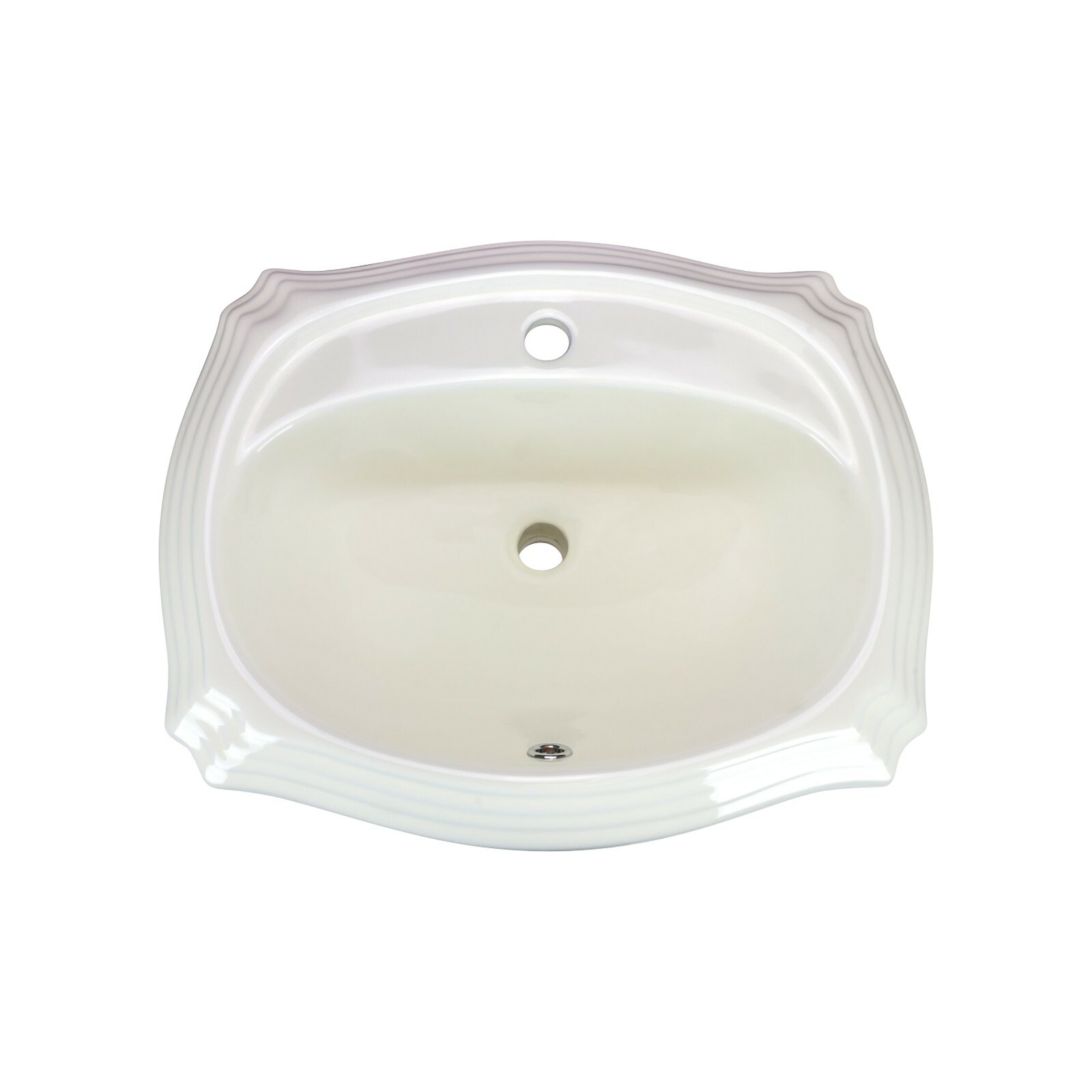Rok Crater Oval Drop-In Bathroom Vanity Sink 22″ X 18-1/8″ Ivory Porcelain