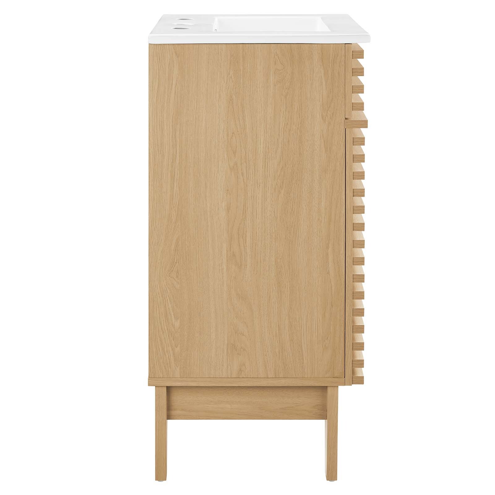 Modway Render 18″ Bathroom Vanity With Sink in Oak White