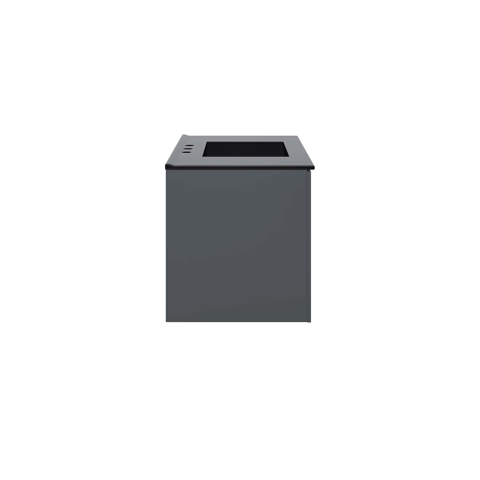 Modway Vitality 36″ Wall-Mount Bathroom Vanity in Gray Black