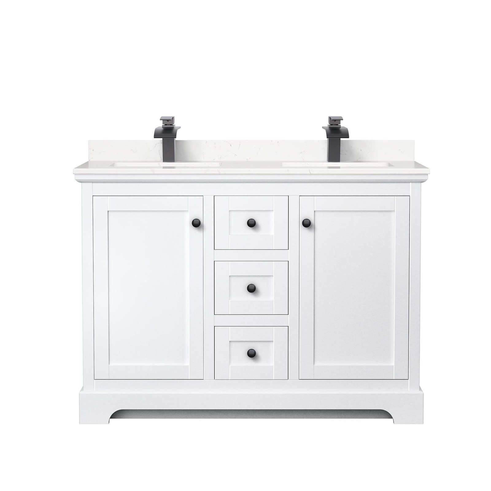 Wyndham Collection WCV232348D-VCA-MXX Avery 48″ – Dark Gray / White Cultured