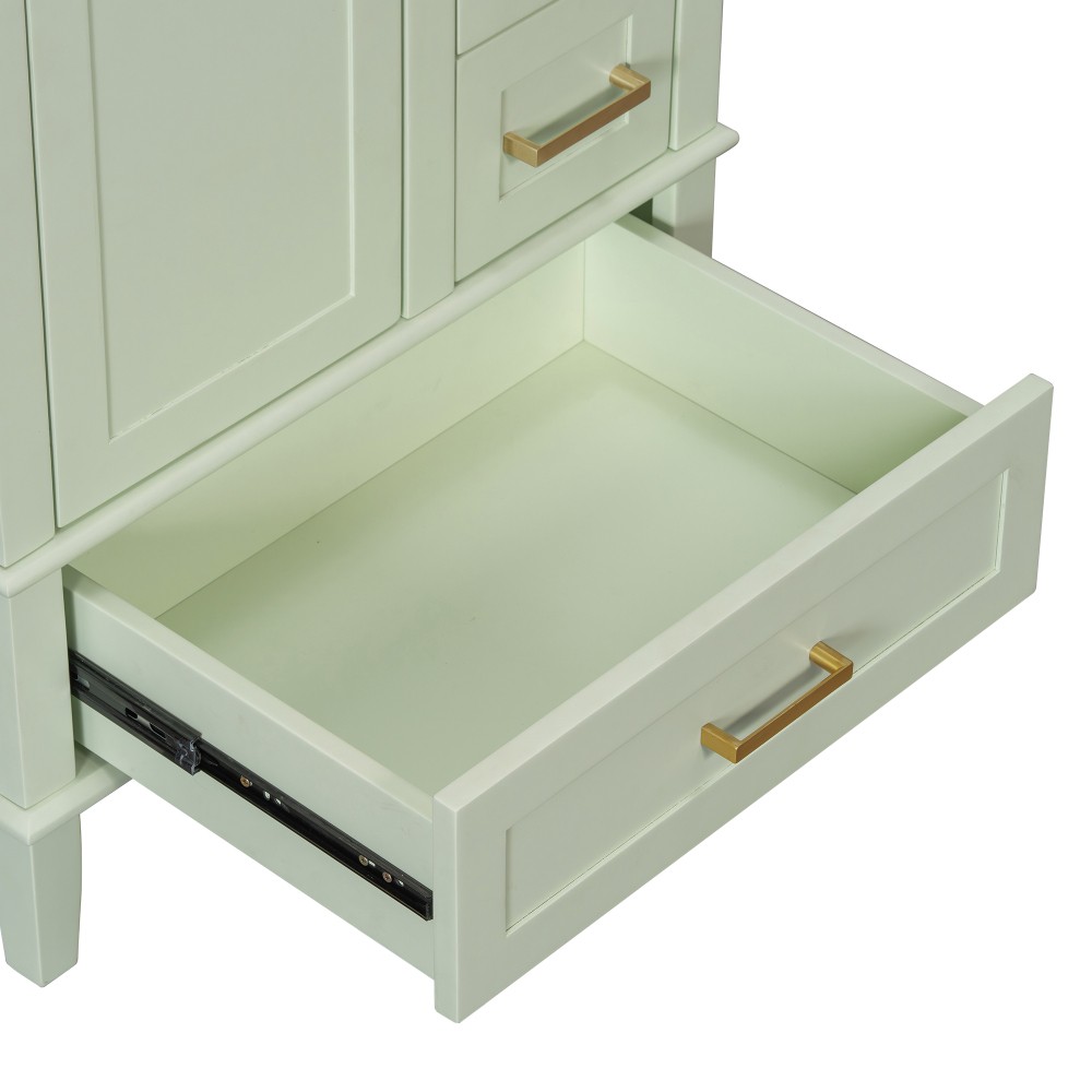24.8″ Bathroom Vanity with Ceramic Sink, Modern Freestanding Cabinet Featuring
