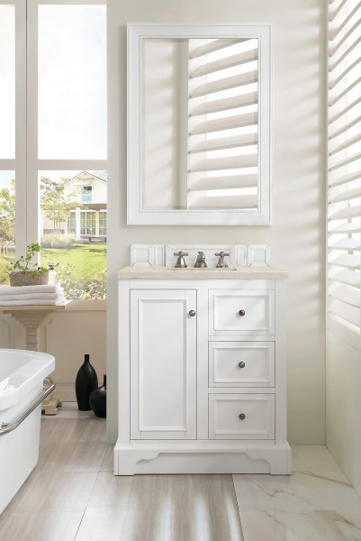 30″ James Martin De Soto 825-V30-BW-3TJR Vanity Cabinet Tajnar Eclos Top