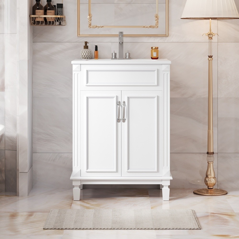 Bathroom Vanity W Top Sink 2 Soft Closing Doors Adjustable Shelf