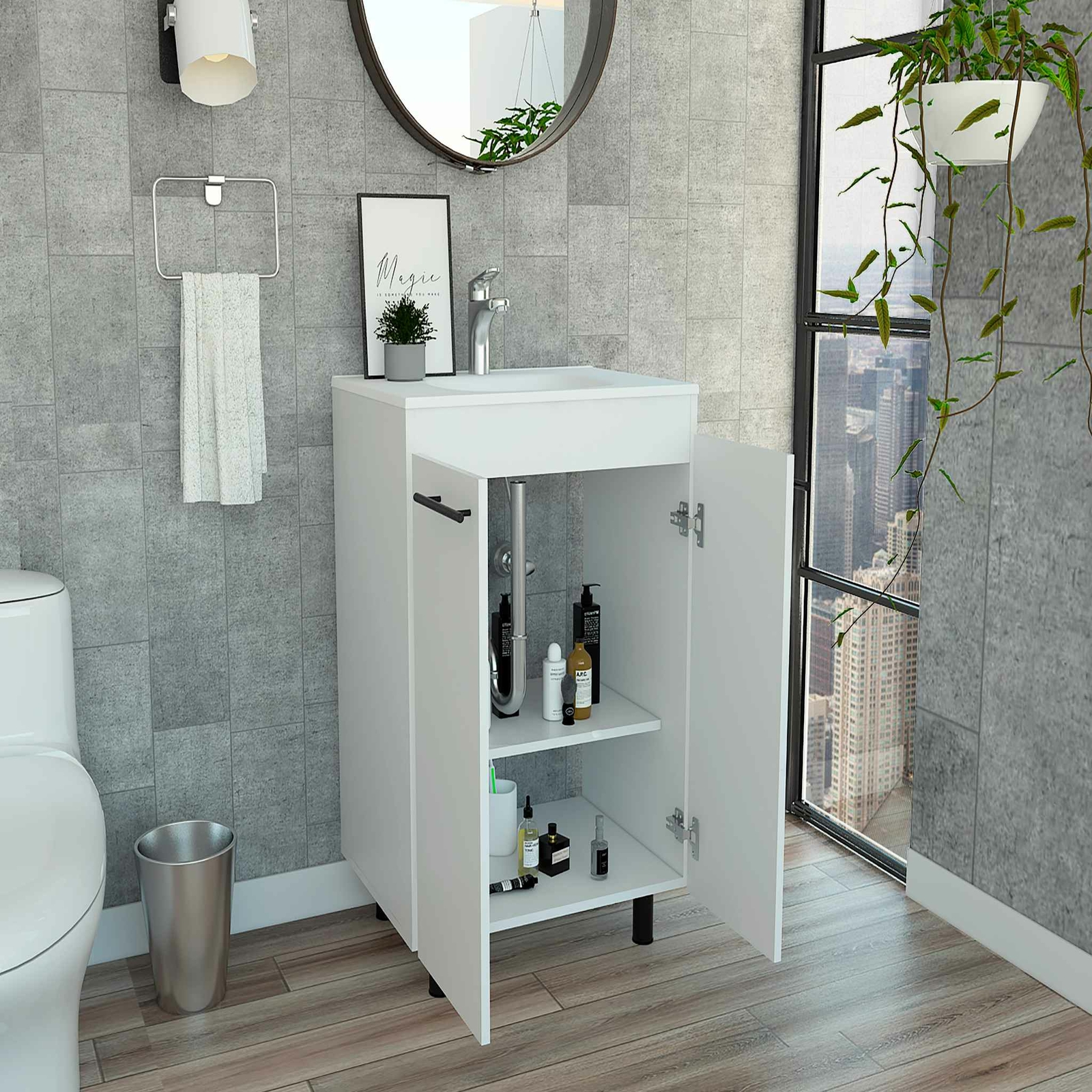 Selma 24″ Freestanding Vanity Cabinet With Division