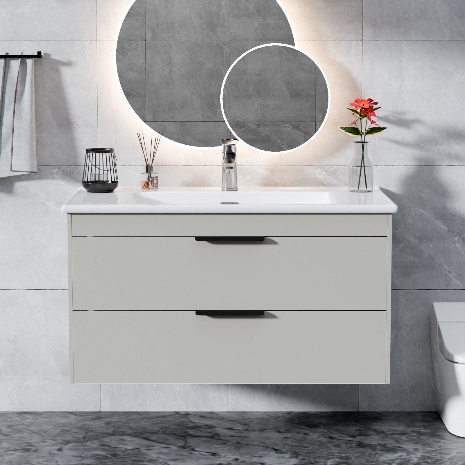 36 Inch Bathroom Vanity with Sink, Floating Bathroom Vanities with Sink