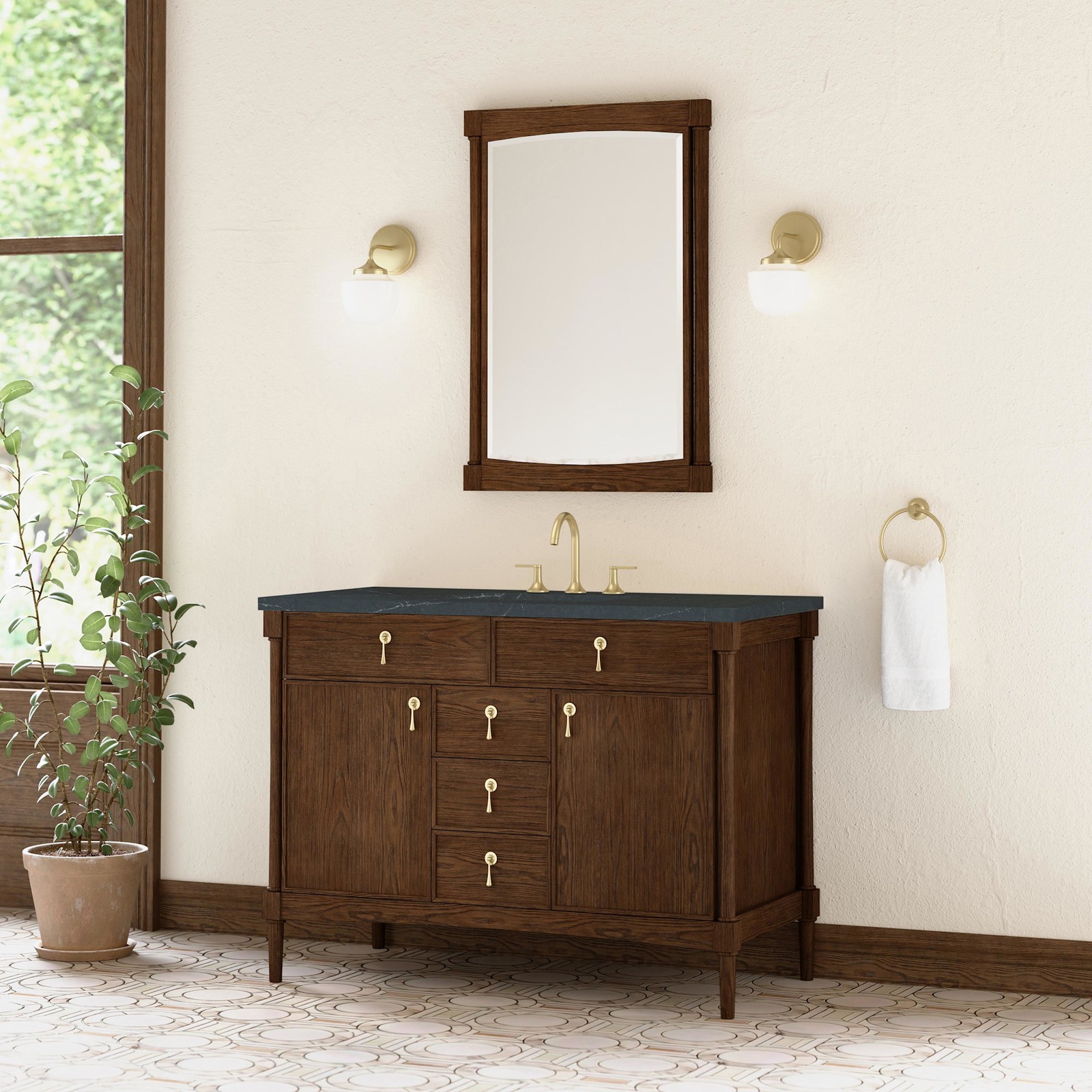 James Martin Vanities D680-V48-3CSP Kinnsden 48″ – Sable Oak