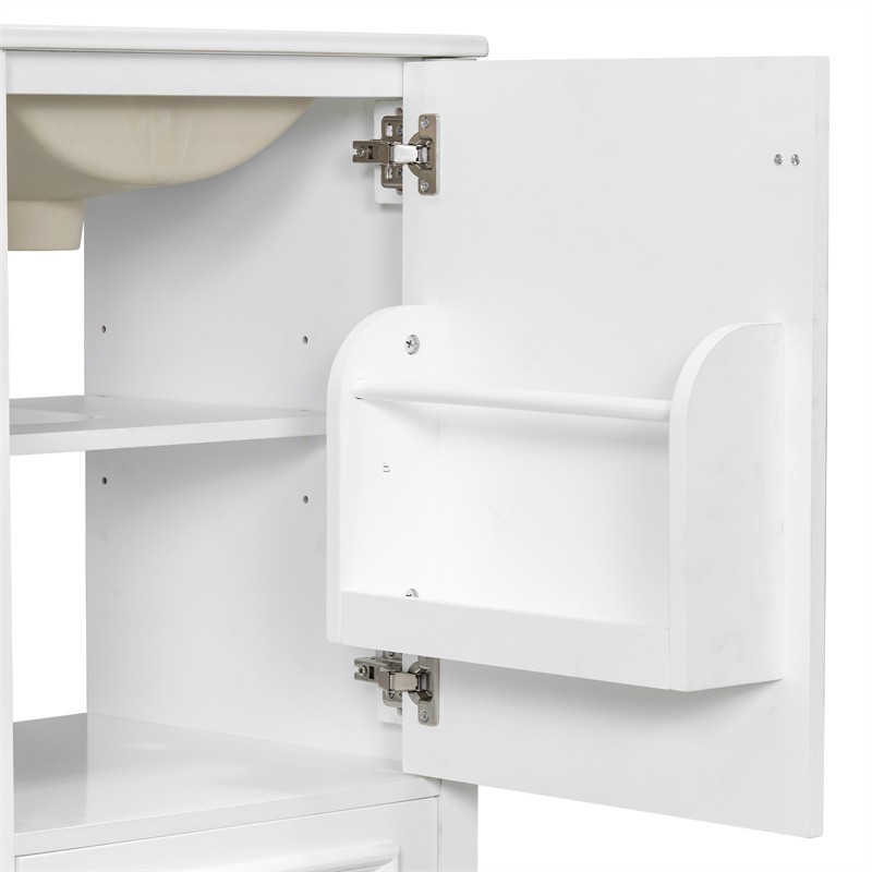 20 In Modern Bathroom Vanity with Ceramic Sink,Soft Close Door,Adjustable Shelf