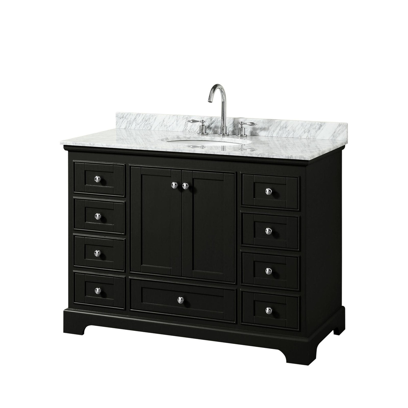 Wyndham Collection WCS202048SCMUNOMXX Deborah 48″ – White / White Carrara Marble