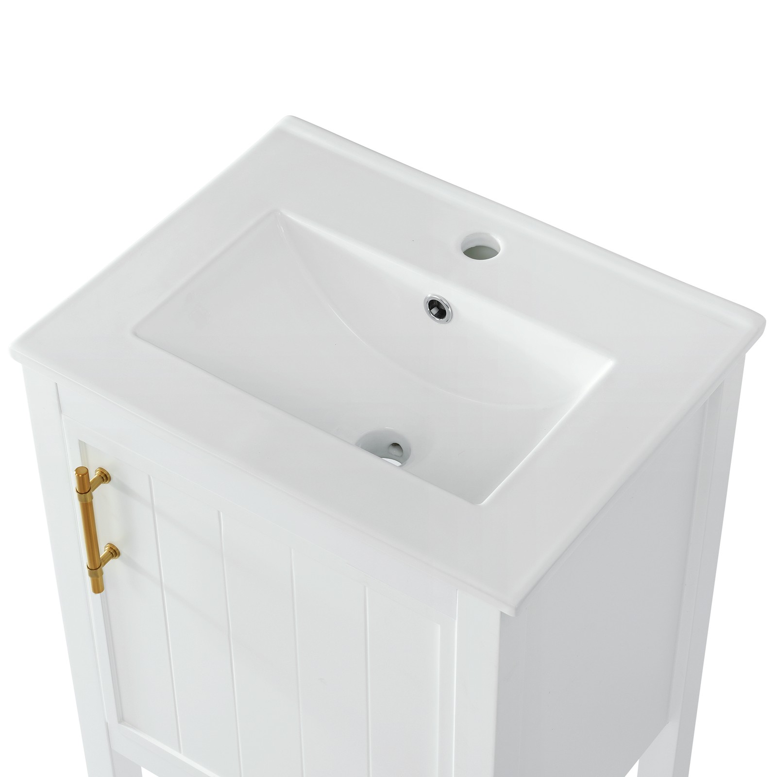 20″ Bathroom Vanity with Sink, Cabinet, Soft Close Door, White