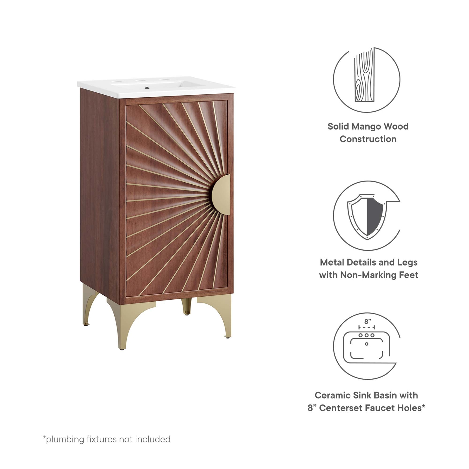 Daylight 18″ Bathroom Vanity in White Walnut