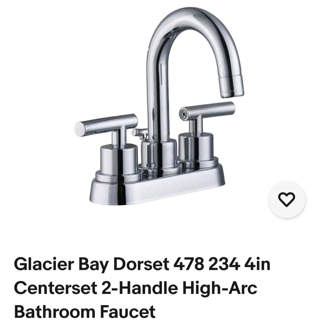 GlacierBay Woodbrook with Faucet & single sink vanity whitewashed oak NEW openbx