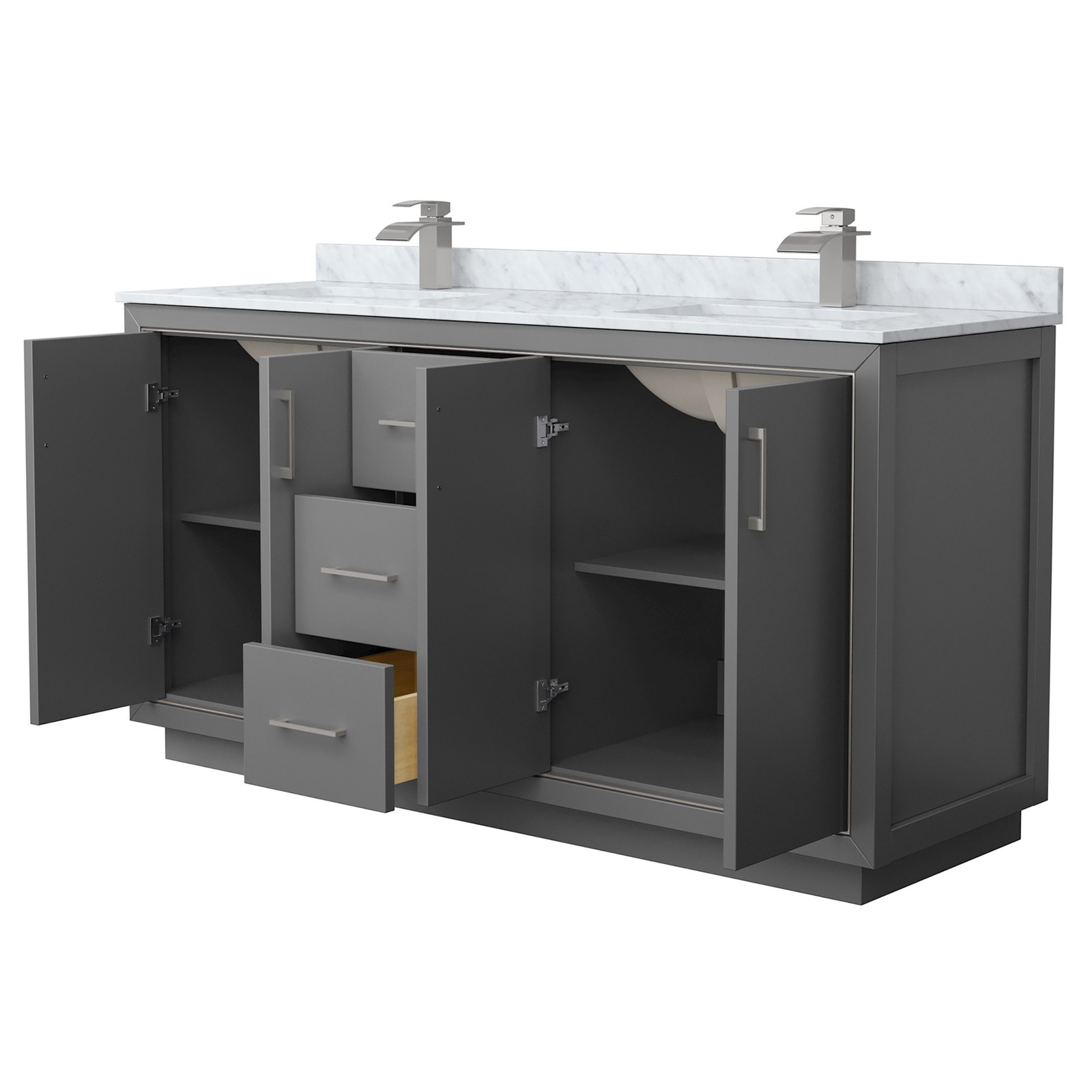 Wyndham Collection WCF1111-66D-NAT-MXX Icon 66″ – Dark Gray / Matte Black
