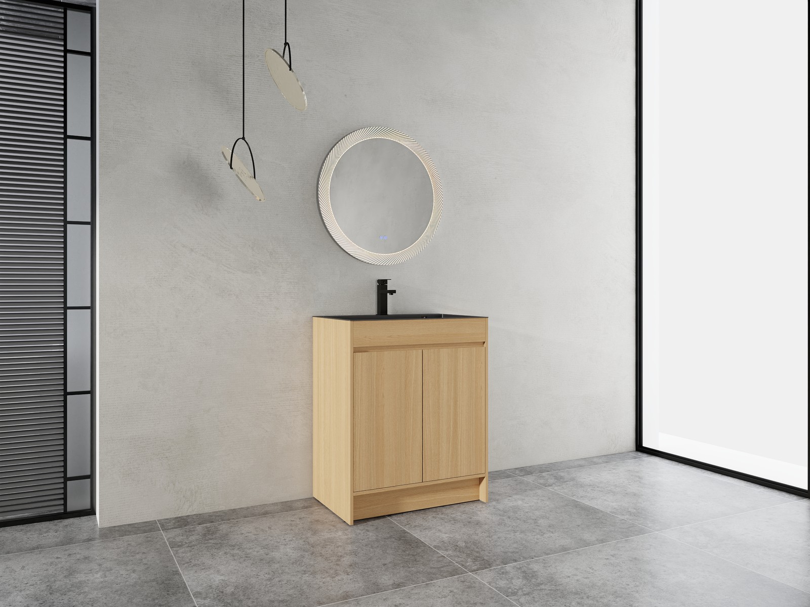 28″ Freestanding Bathroom Vanity/Laundry Utility Cabinet Stainless Steel Sink
