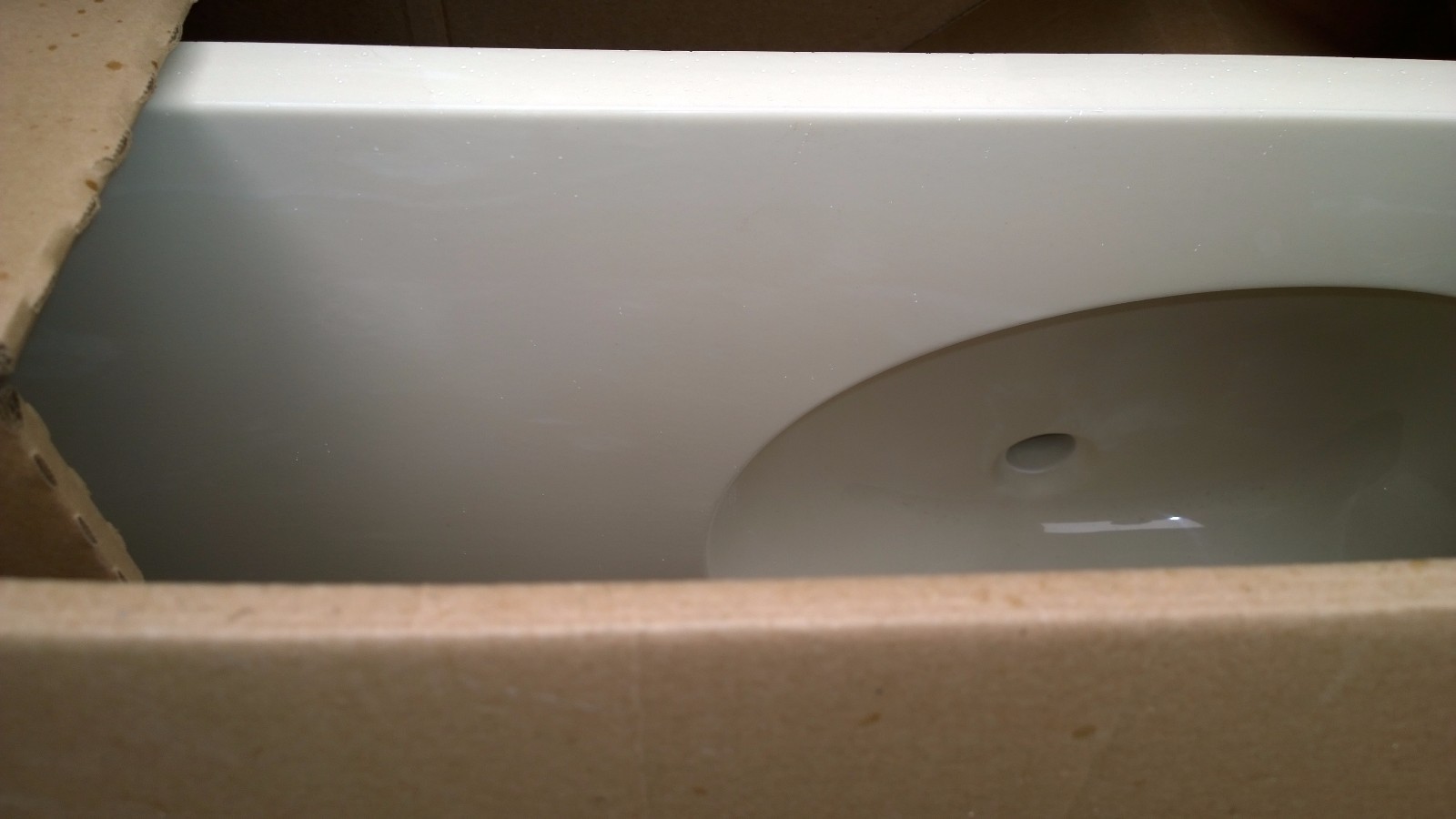 NIB Nice Bathroom White Cultured-Marble VANITY TOP + SINK 49″W x 22″H