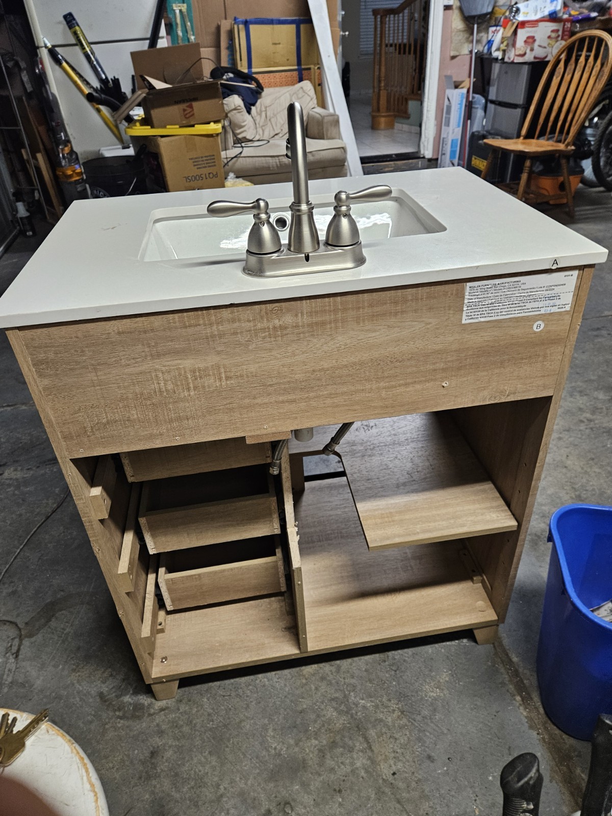 Modern Beige Single Sink Bathroom Vanity