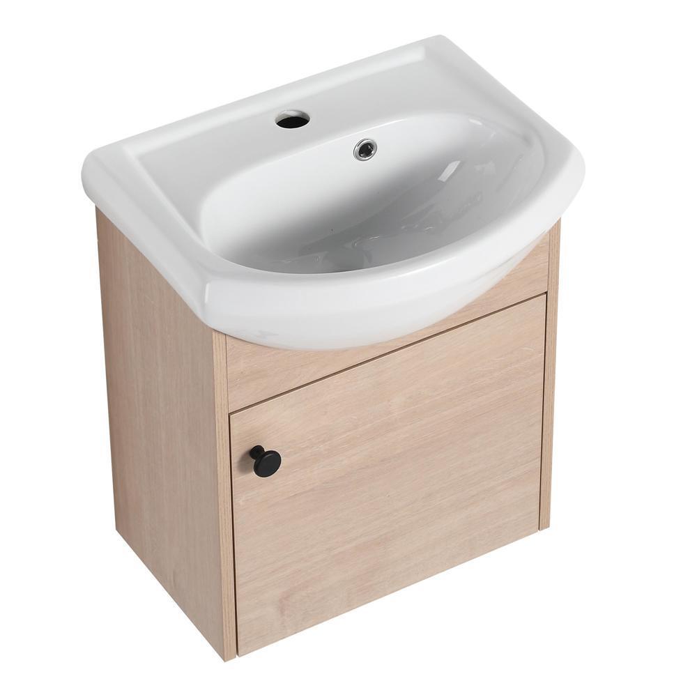 High Quality Small Size 18 Inch Vanity With Ceramic Sink Wall Mounting New Style