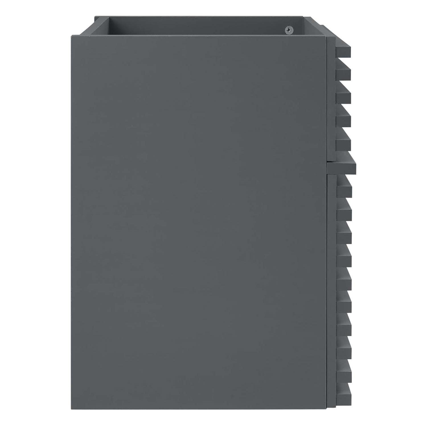 Modway Render 17″ MDF Wood Wall-Mount Bathroom Vanity Cabinet in Gray