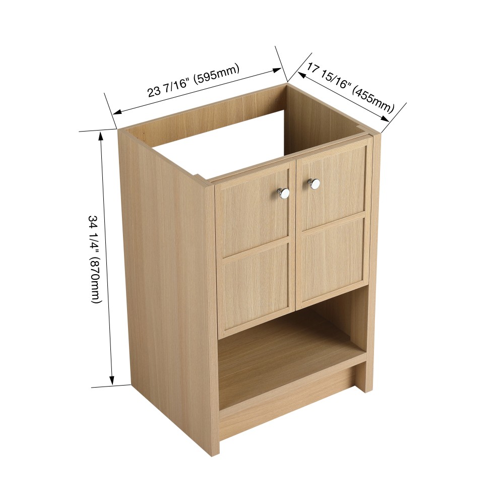Vanity with Countertop, Freestanding, Featuring Dual Soft-Close Doors