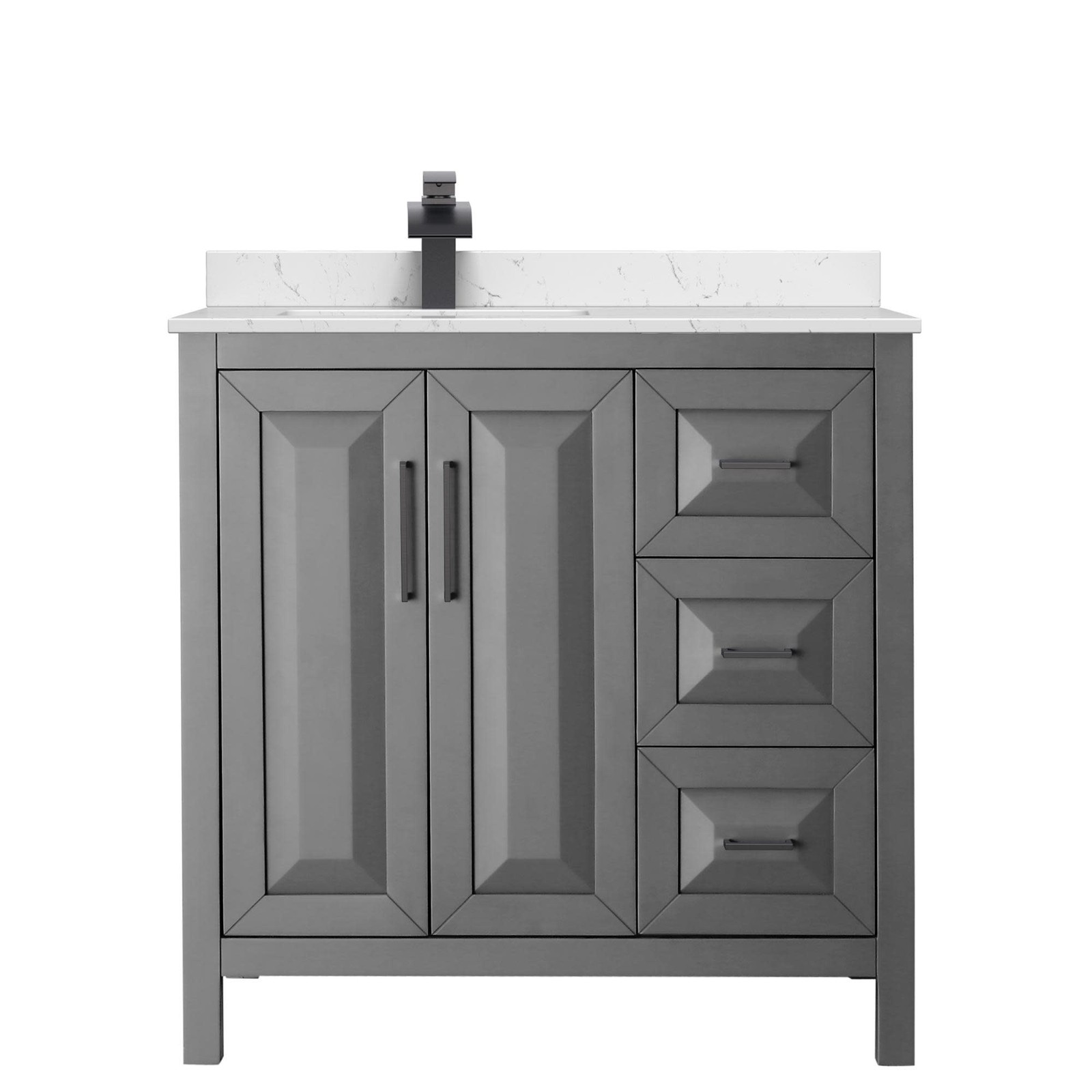 Wyndham Collection WCV252536S-Left-VCA-MXX Daria 36″ – White / Carrara Cultured