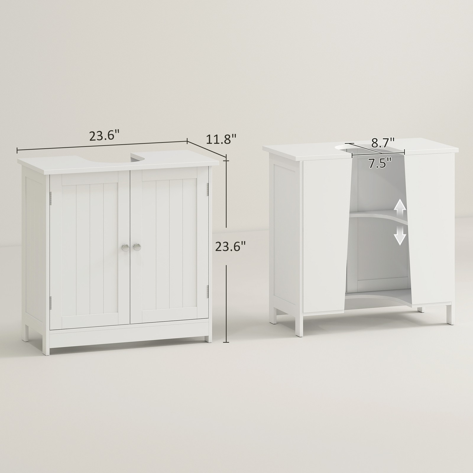Bathroom Under Sink Vanity Cabinet Multipurpose Space Saver Storage Organizer
