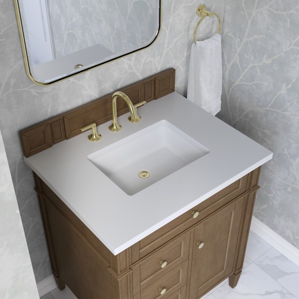 30″James Martin Brittany 655-V30-PCN-3WZ Vanity Cabinet White Zeus Silestone Top