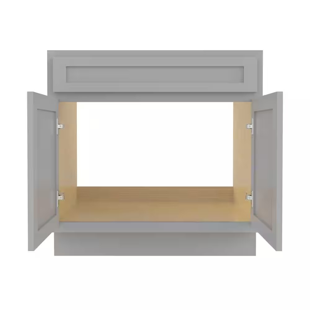 36 In. W X 21 In. D X 32.5 In. H 2-Doors Bath Vanity Cabinet Only in Gray (Unass