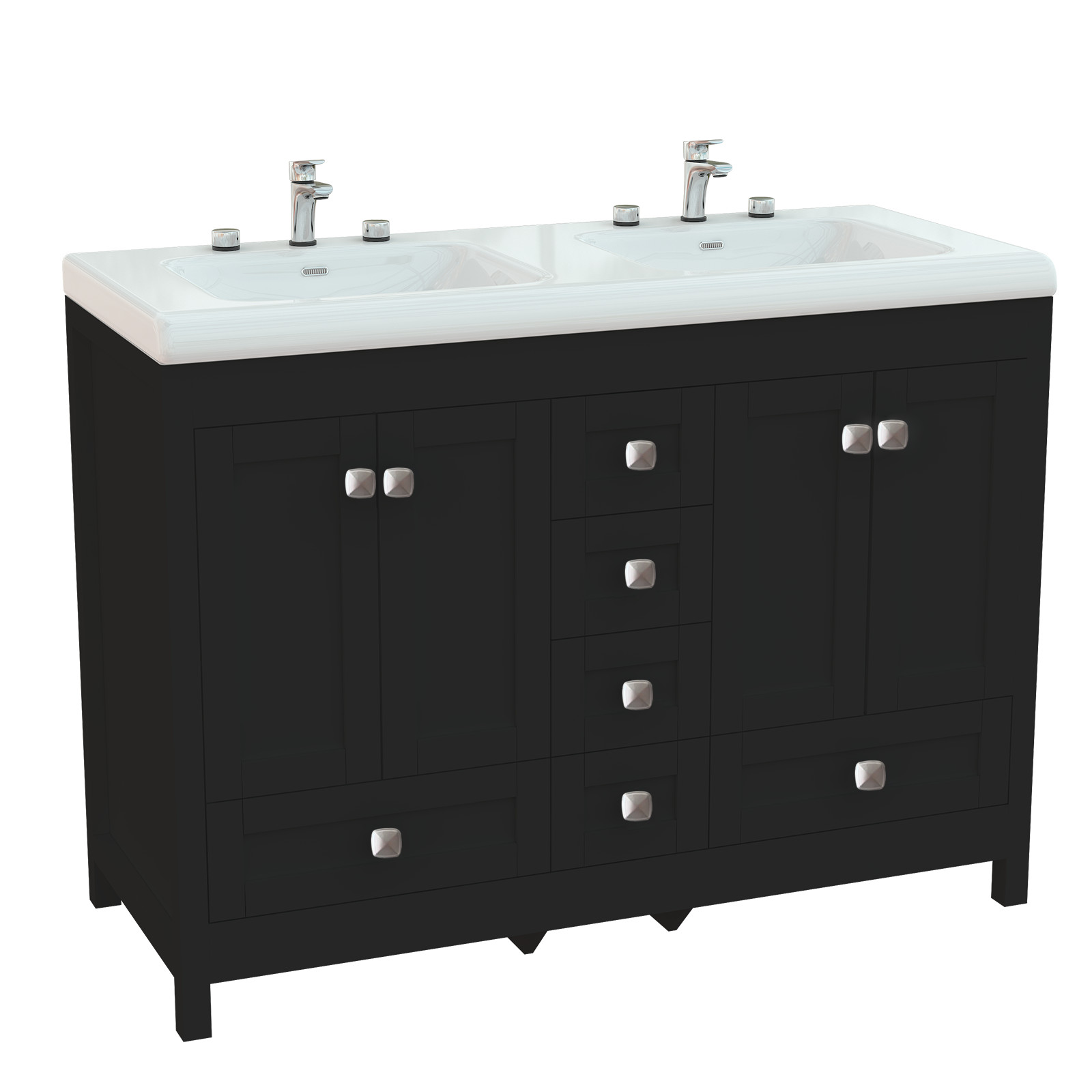 47 in Bathroom Vanity with Sink Ceramic Freestanding Cabinet – 6-hole faucet USA