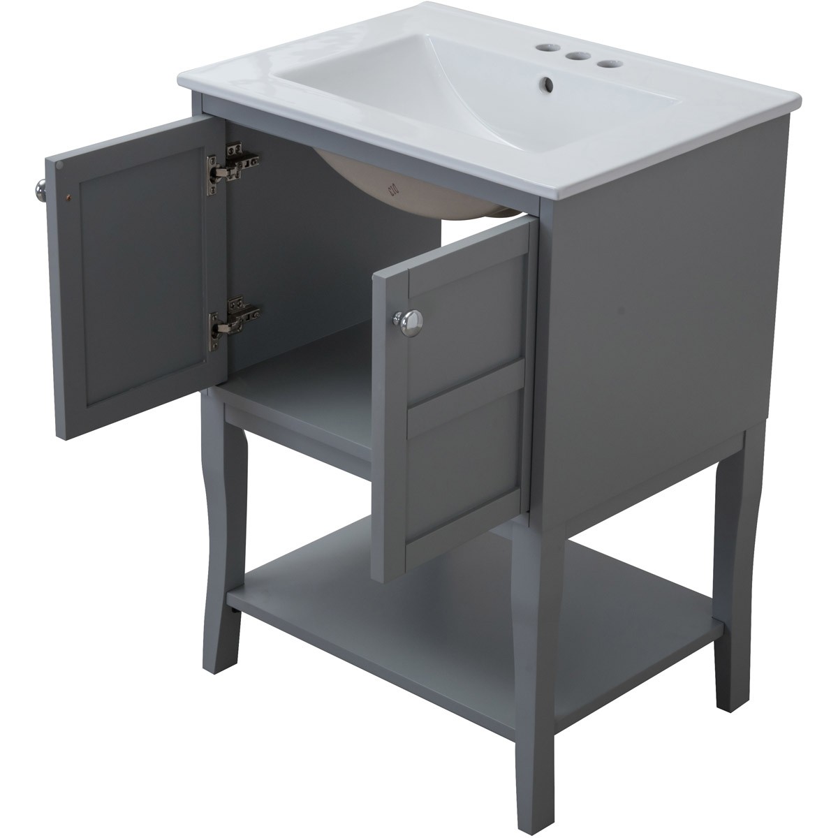 Elegant Lighting VF2101 Mason 24 X 33.25 inch Grey and Chrome Vanity Set in Gray