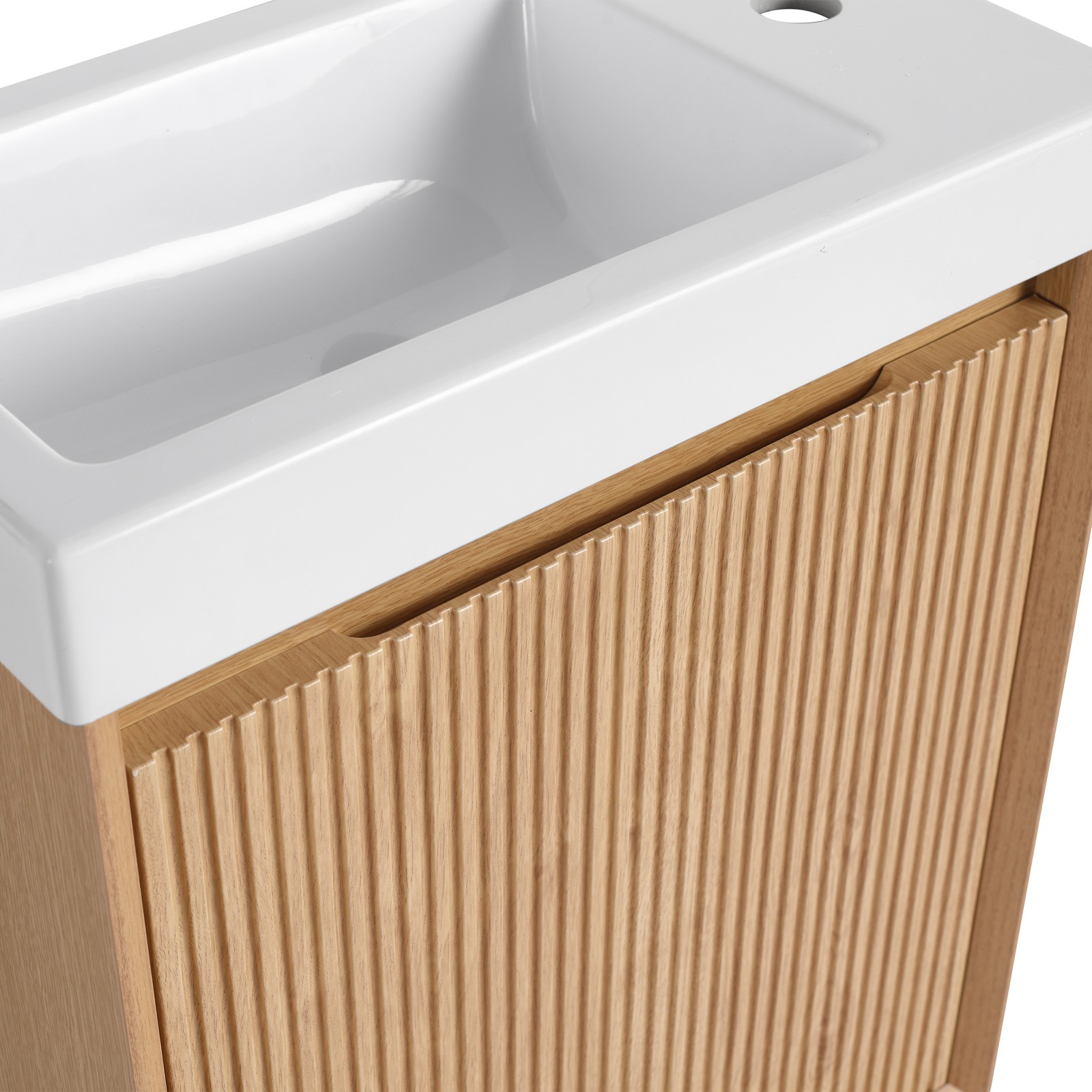 18.5″ Floating Bathroom Vanity and Resin Sink Combo W/1 Door for Small Space MDF